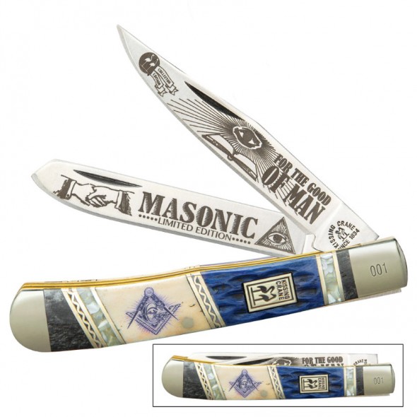 Kissing Crane 2020 Masonic Trapper Pocket Knife