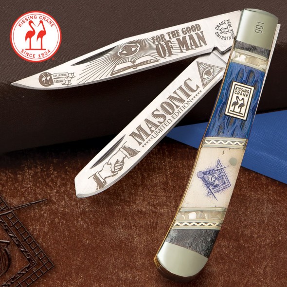 Kissing Crane 2020 Masonic Trapper Pocket Knife