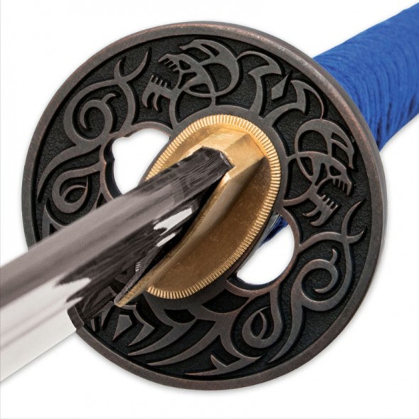 Shinwa Blue Folded Damascus Odachi