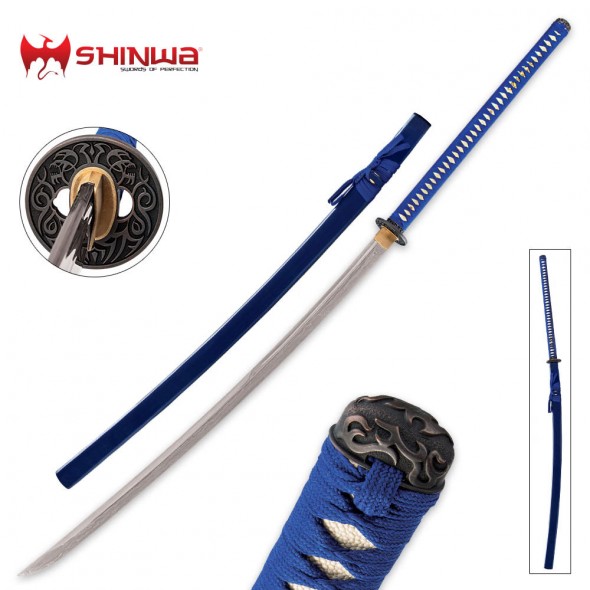 Shinwa Blue Folded Damascus Odachi