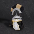 Roman Gallic Helmet Black/White Crest
