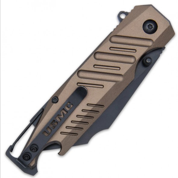 USMC Brewski Pocket Knife With Bottle Opener