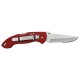 Red Lockback Folder with Serrated Blade
