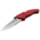 Red Lockback Folder with Serrated Blade
