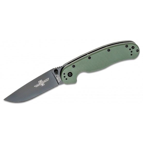 Ontario RAT I Folder Green Handle Black Blade