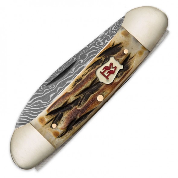 Kissing Crane Burnt Bone Canoe Pocket Knife