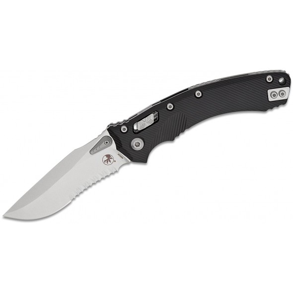 Microtech Amphibian RAM-LOK Stonewashed Serrated Fluted Black