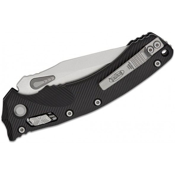 Microtech Amphibian RAM-LOK Stonewashed Serrated Fluted Black