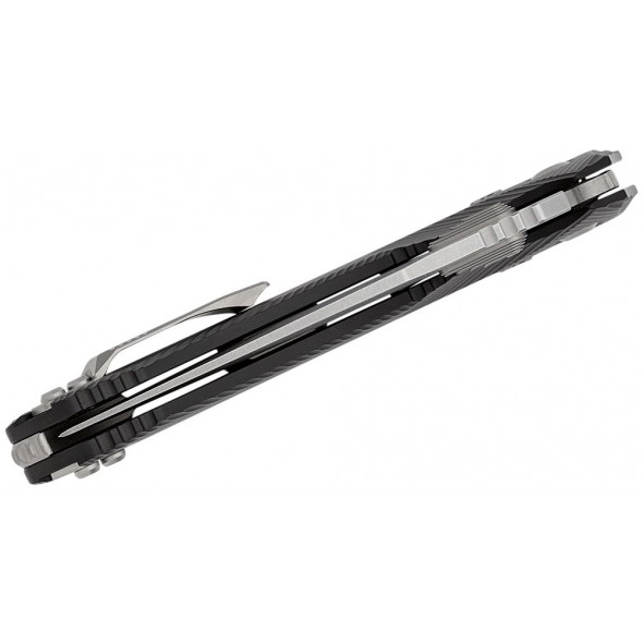 Microtech Amphibian RAM-LOK Stonewashed Serrated Fluted Black