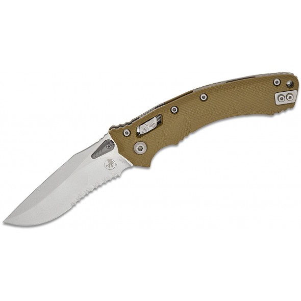 Microtech Amphibian RAM-LOK Stonewashed Serrated Fluted G10 Green