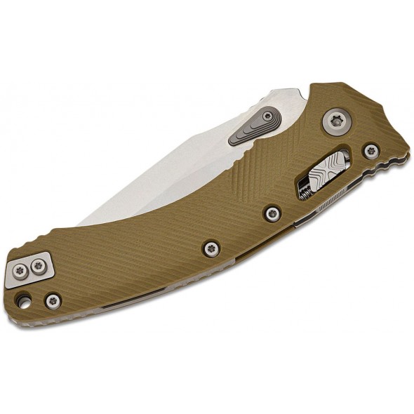 Microtech Amphibian RAM-LOK Stonewashed Serrated Fluted G10 Green