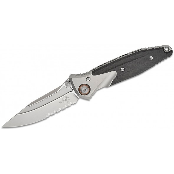Microtech Socom Bravo Mini Serrated Clip Point Carbon Fiber
