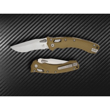 Microtech Amphibian RAM-LOK Stonewashed Serrated Fluted G10 Green