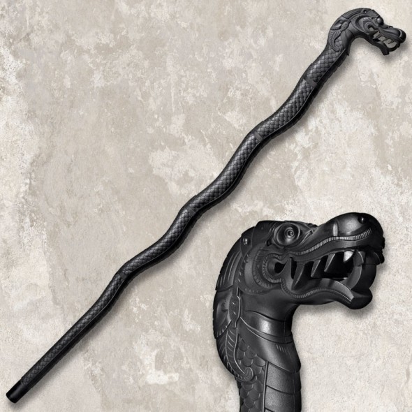 Cold Steel Lucky Dragon Walking Stick Black