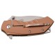 Bronze Framelock Folder with Pakkawood Overlay
