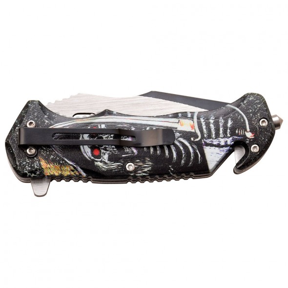 Folder with Graphic Embossed Print Handle