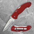 Red Lockback Folder with Serrated Blade