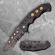 Black Liner Lock Folder with Stonewashed Tanto Blade