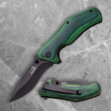 Green Liner Lock Folder with Black Blade