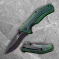 Green Liner Lock Folder with Black Blade