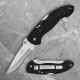 Black Lockback Folder with Serrated Blade