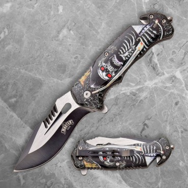 Folder with Graphic Embossed Print Handle