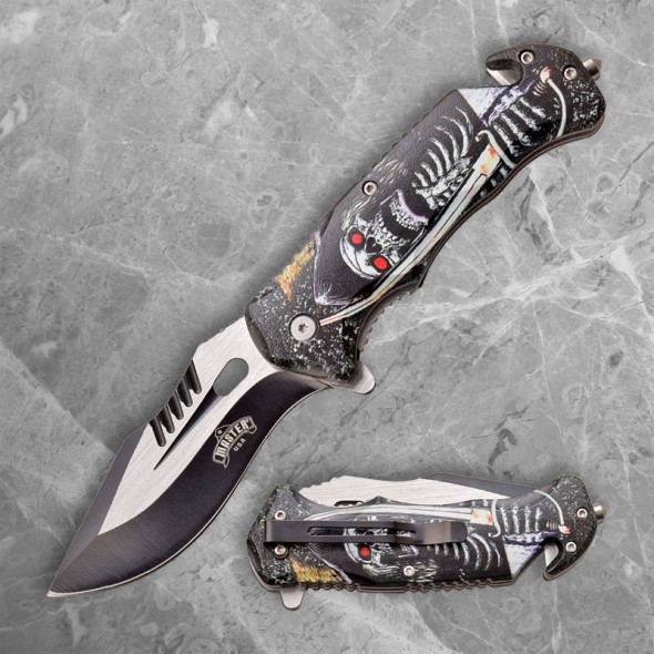 Folder with Graphic Embossed Print Handle