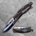 Black Liner Lock Folder with Two-Tone Blade & Bottle Opener