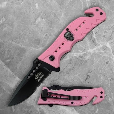 Master USA Skull Head Folder (Pink Handle)