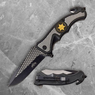Black Liner Lock Folder with Sheriff Logo
