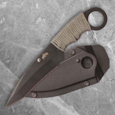Skeletal Cord-Wrapped Fixed Blade with Sheath