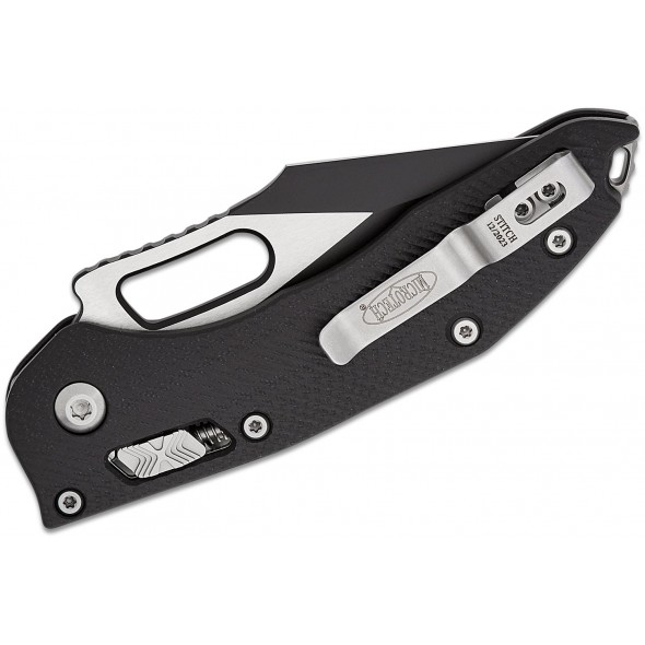 Microtech Stitch Spear Point Black Fluted G10