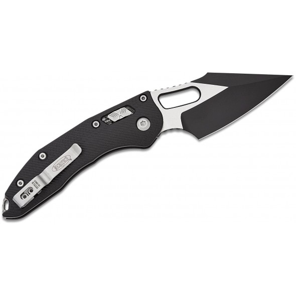 Microtech Stitch Spear Point Black Fluted G10