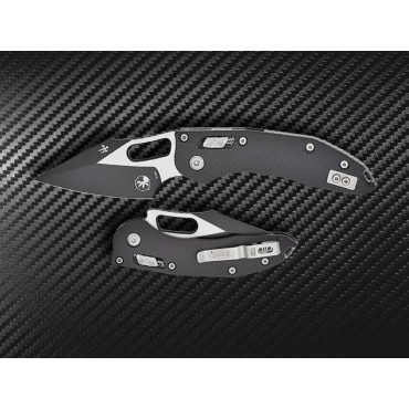 Microtech Stitch Spear Point Black Fluted G10