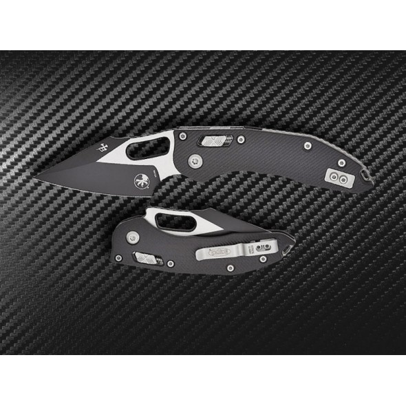 Microtech Stitch Spear Point Black Fluted G10