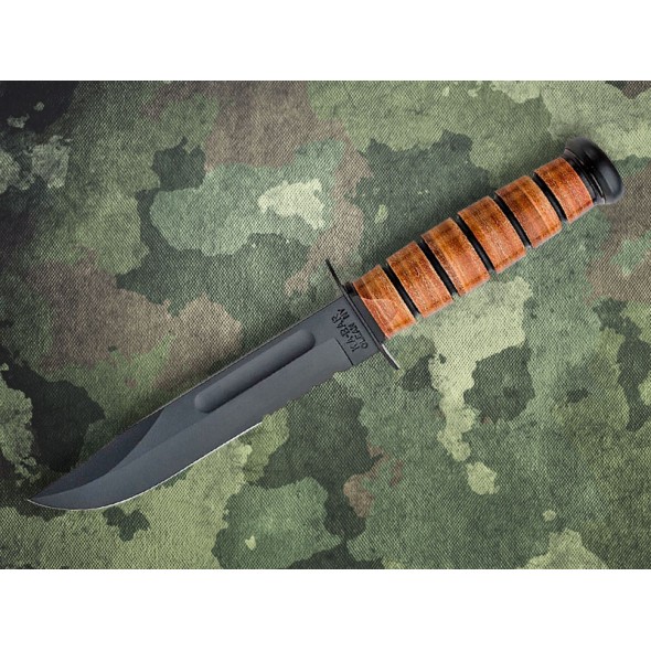 Ka-Bar Army Fighting Knife Serration with Leather Sheath