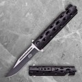 Black Liner Lock Folder with Two-Tone Serrated Blade