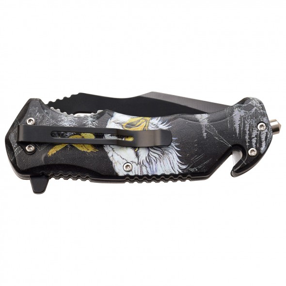 Folder with Eagle Graphic Embossed Print Handle
