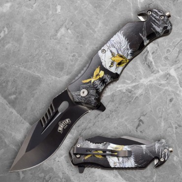 Folder with Eagle Graphic Embossed Print Handle