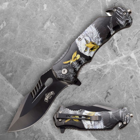 Folder with Eagle Graphic Embossed Print Handle