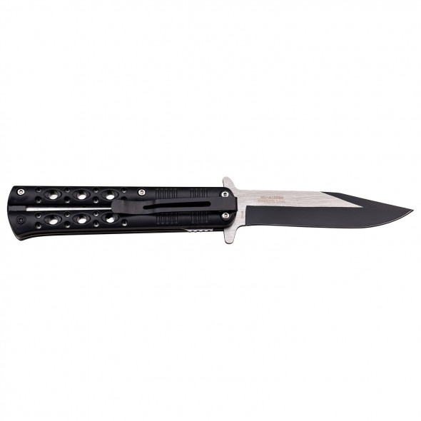 Black Green Liner Lock Folder with Two-Tone Blade