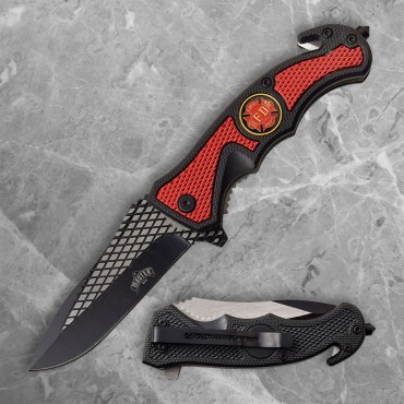 Red Liner Lock Folder with Fire Dept Logo