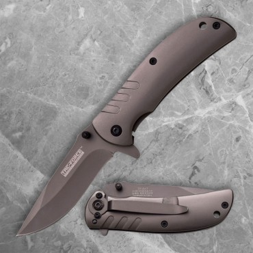 Tac-Force Grey Titanium-Coated Framelock Folder