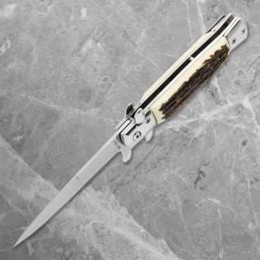 Kriegar German Faux Stag Stiletto Knife