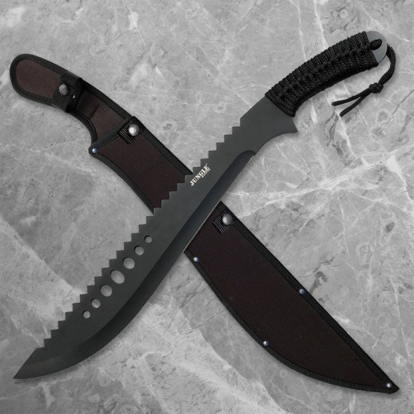 Buy Jungle Master All Black Reverse Serrated Machete CAESARS