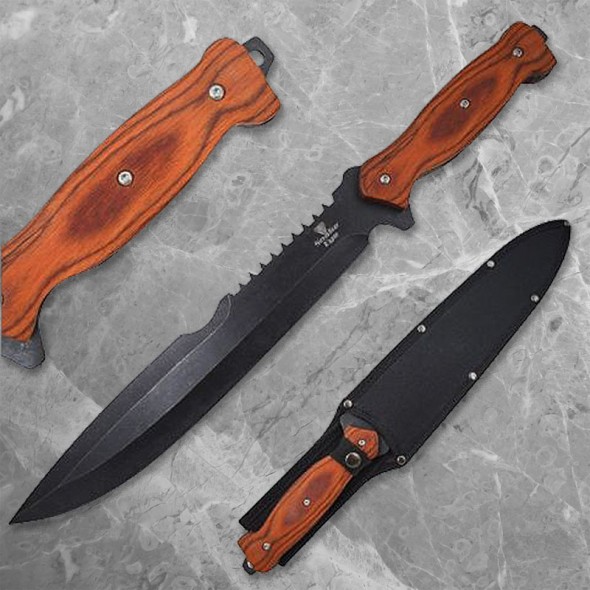 Snake Eye Reverse Serrated Fixed Blade