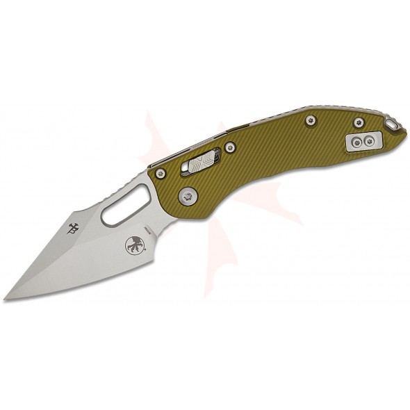 Microtech Stitch Spear Point Stonewashed Fluted Aluminium OD Green