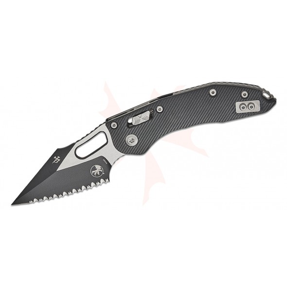 Microtech Stitch Spear Point Serrated Fluted G10 Black