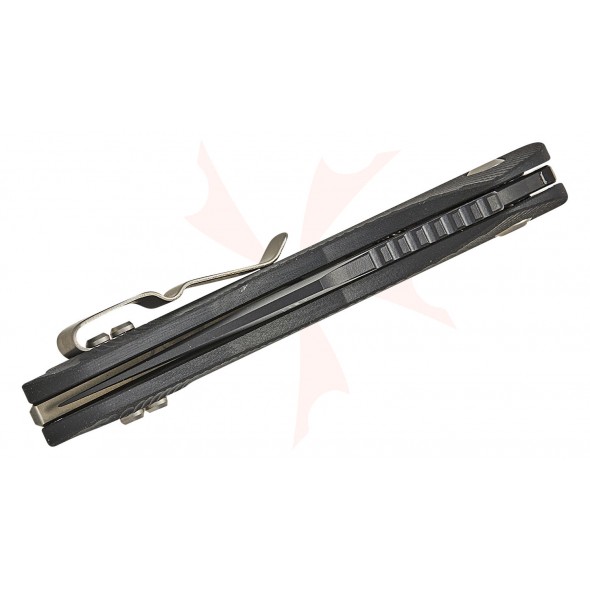 Microtech Stitch Spear Point Serrated Fluted G10 Black