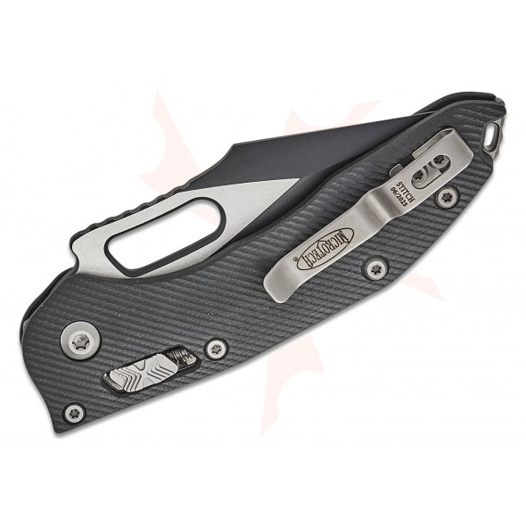 Microtech Stitch Spear Point Serrated Fluted G10 Black